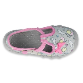 Befado obuwie dziecięce 110P412 różowe szare 3