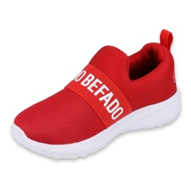 Befado obuwie młodzieżowe  516Q081 białe czerwone 1