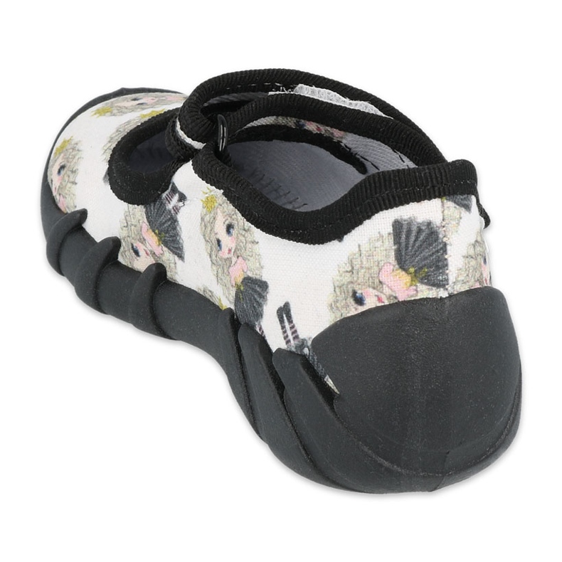 Befado obuwie dziecięce speedy księżniczki 109P228 czarne ecru 2