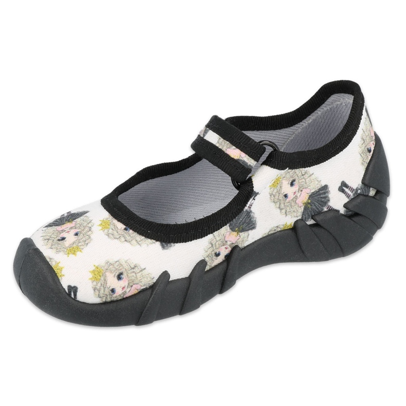 Befado obuwie dziecięce speedy księżniczki 109P228 czarne ecru 1