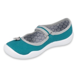 Befado obuwie dziecięce 114X434 szare zielone 1