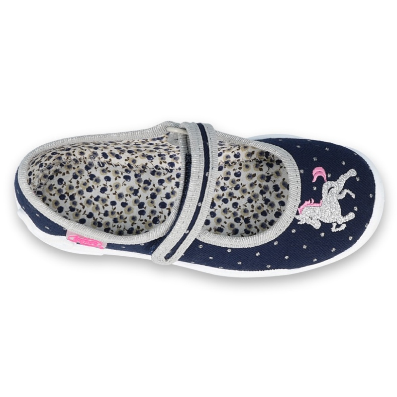 Befado obuwie dziecięce 114X414 granatowe srebrny szare 1