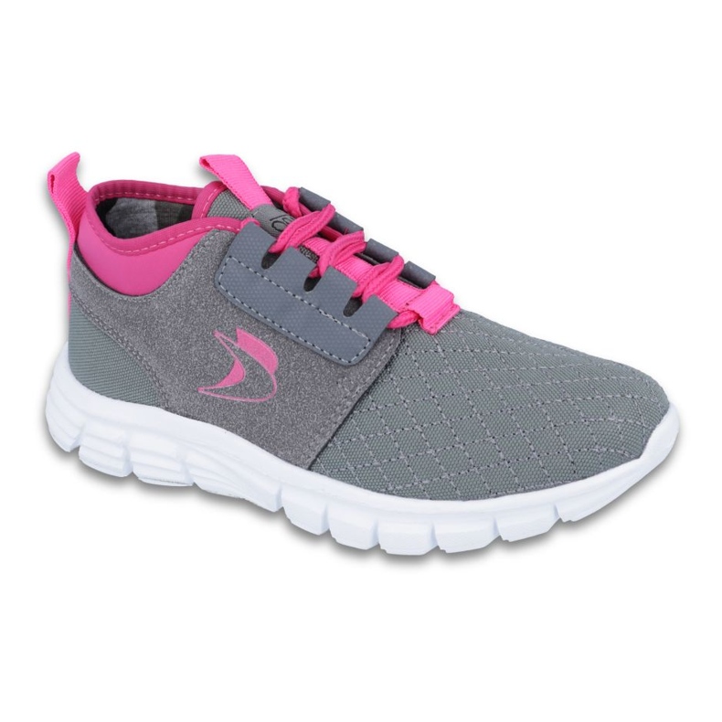 Befado obuwie dziecięce do 23 cm 516Y032 różowe szare 1