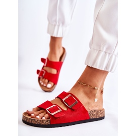 Damskie Klapki Wsuwane Czerwone Misandei 2