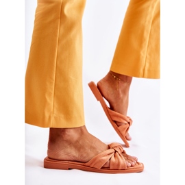 Damskie Modne Zamszowe Klapki Pomarańczowe Lorrie 2