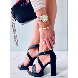 Sandałki na platformie Spencer Black czarne 2