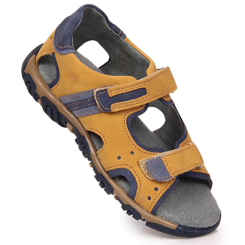 Sandały chłopięce na rzepy camel Kornecki 6188 żółte 1