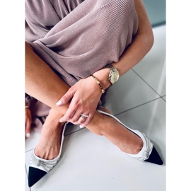 Baleriny z odkrytą piętą chanelki Taylor White białe 1