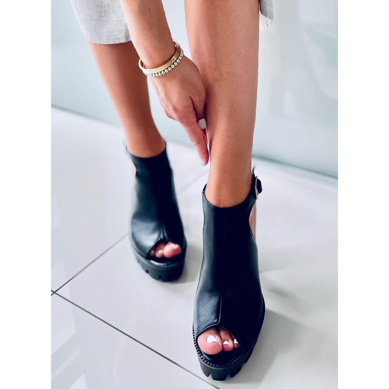 Sandałki na platformie Rome Black czarne 1