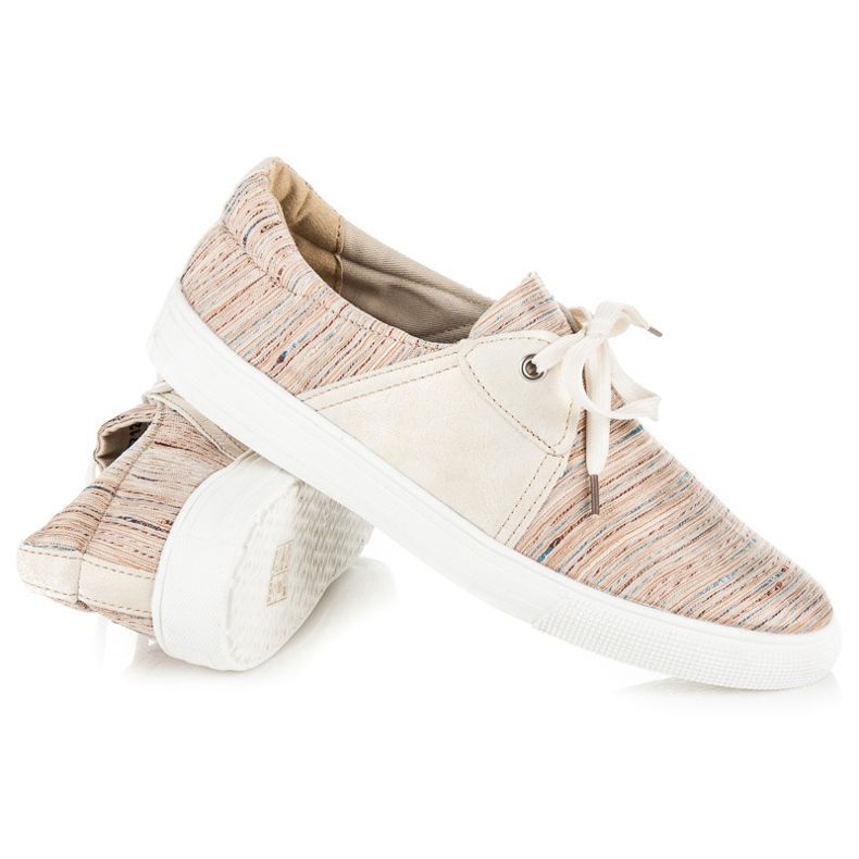 Kylie Trampki z etnicznym wzorem brązowe 1