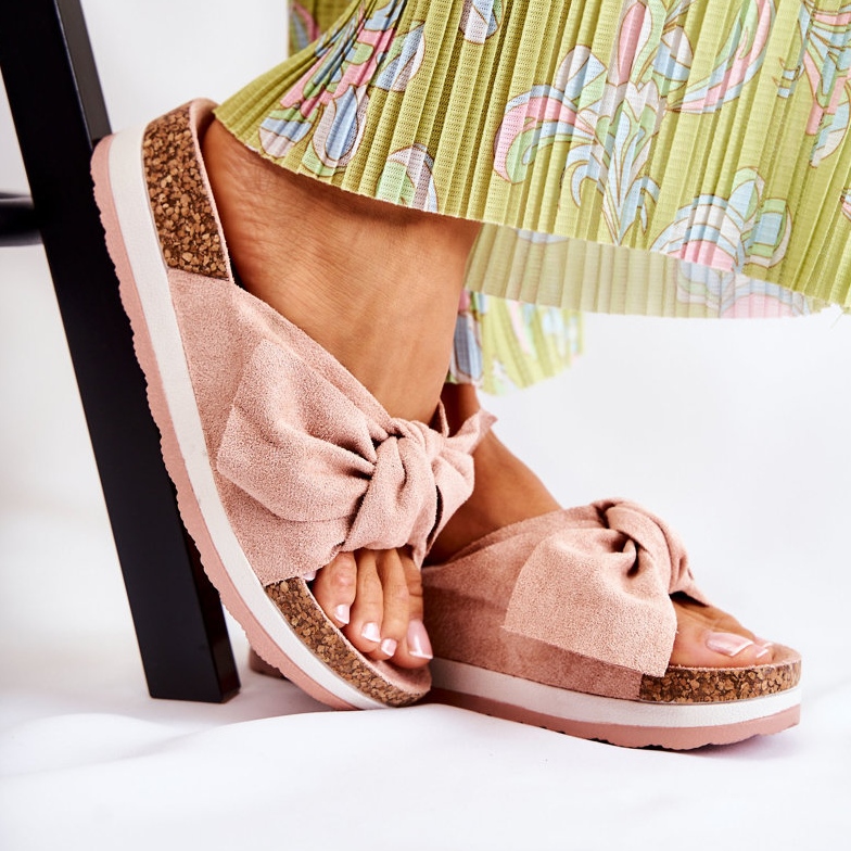 PG1 Klapki Na Platformie Różowe So Comfy 1