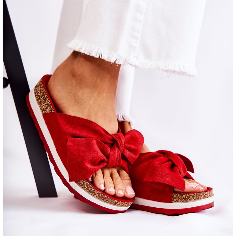 PG1 Klapki Na Platformie Czerwone So Comfy 2