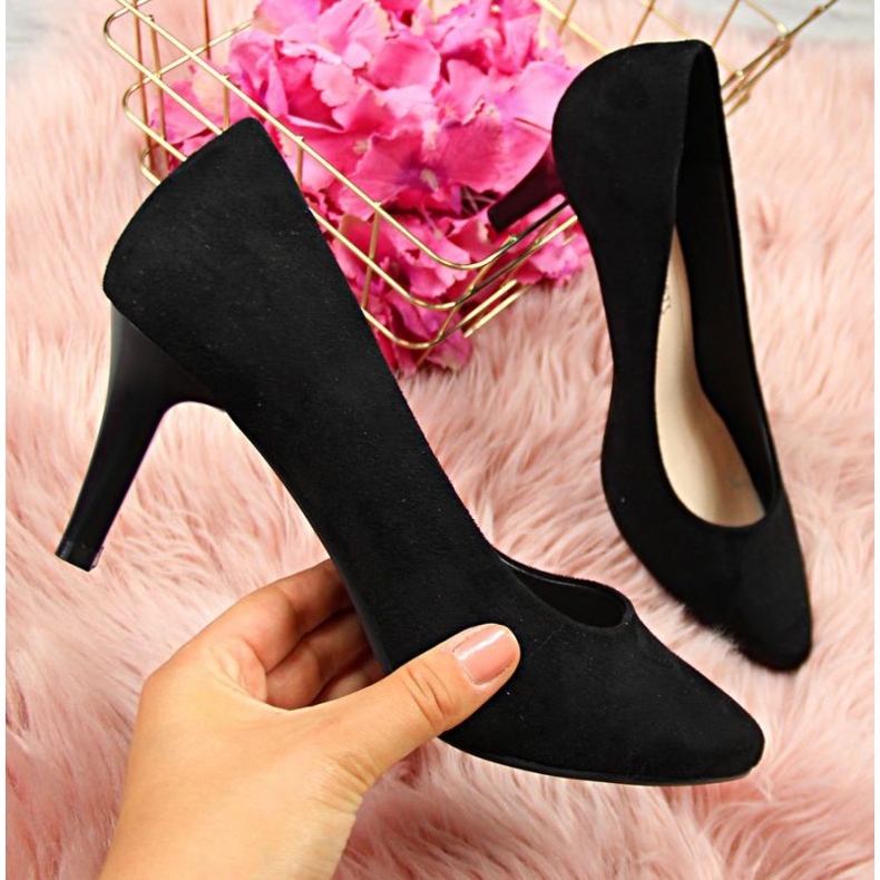 Czółenka zamszowe czarne W Sergio Leone 1