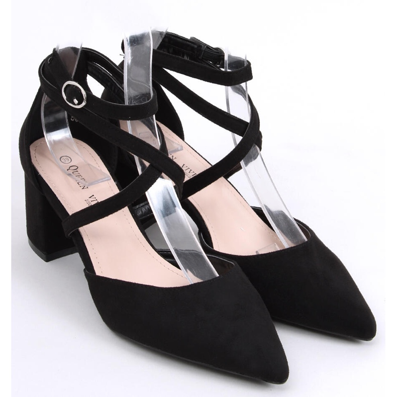 Czółenka na obcasie Sandra Black czarne 1