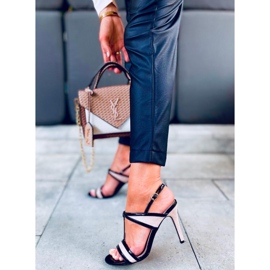 Sandałki na szpilce Penny Apricot beżowy czarne 2