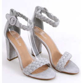 Sandałki na słupku Donna Grey szare 2