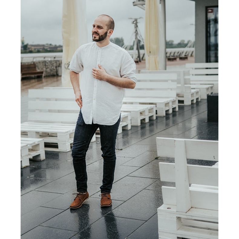 KOMODO Buty męskie mokasyny 875 lato camel brązowe 3