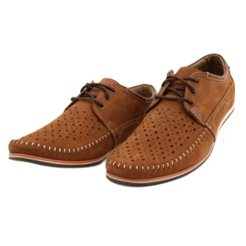 KOMODO Buty męskie mokasyny 875 lato camel brązowe 5