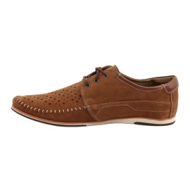KOMODO Buty męskie mokasyny 875 lato camel brązowe 4