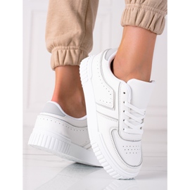 SHELOVET Białe Sneakersy szare 3