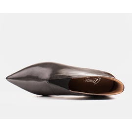 Marco Shoes Smukłe szare botki 1460B ze skóry z gumą w cholewce 3