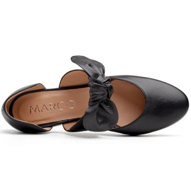 Marco Shoes Czarne baleriny 1531P z czarną kokardką 4