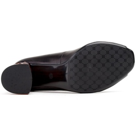 Marco Shoes Czarne sandały 1519P z bursztynowym obcasem 3D 6