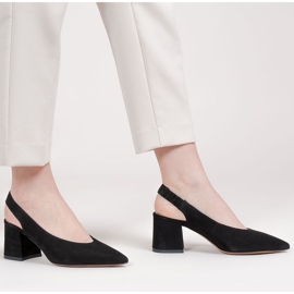 Marco Shoes Czarne sandały 1501P z paseczkiem i gumą 1