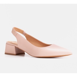 Marco Shoes Sandały z ozdobnymi jetami o kolorze nude różowe 1