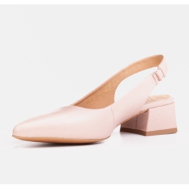 Marco Shoes Sandały z ozdobnymi jetami o kolorze nude różowe 2