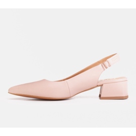 Marco Shoes Sandały z ozdobnymi jetami o kolorze nude różowe 3