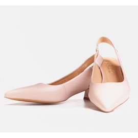 Marco Shoes Sandały z ozdobnymi jetami o kolorze nude różowe 4