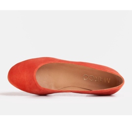 Marco Shoes Baleriny ze skóry zamszowej pomarańczowe 2