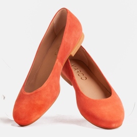 Marco Shoes Baleriny ze skóry zamszowej pomarańczowe 4