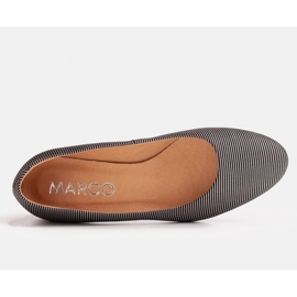 Marco Shoes Baleriny w paski ze skóry licowej czarne 3