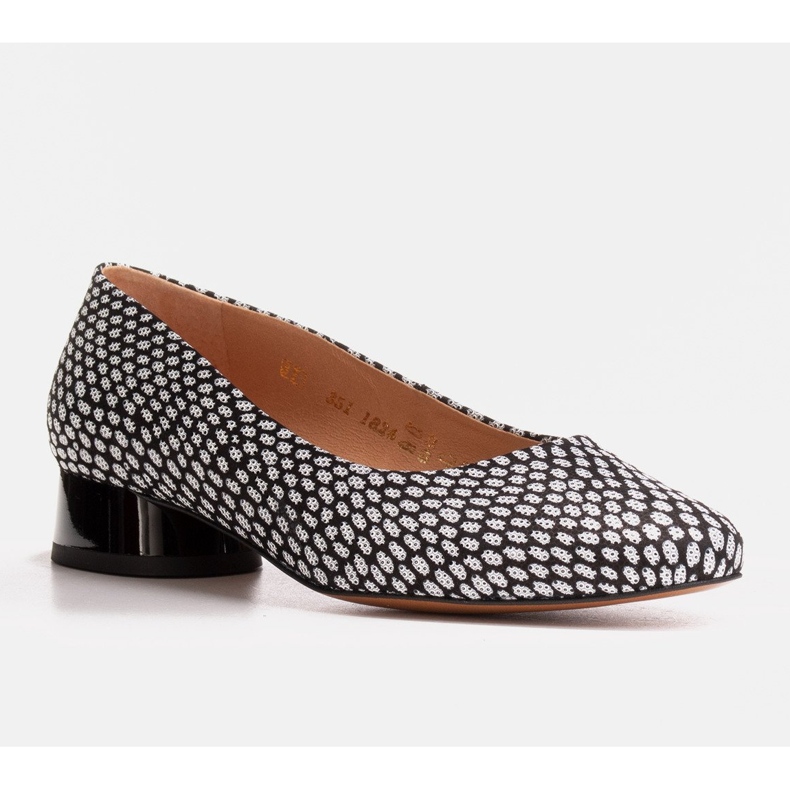 Marco Shoes Baleriny w biało-czarne wzory białe 1