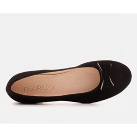 Marco Shoes Baleriny z czarnej skóry zamszowej 3
