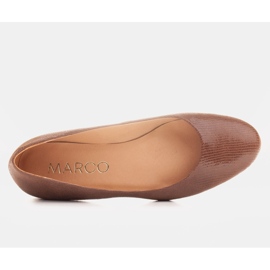 Marco Shoes Baleriny z brązowej skóry zamszowej 3