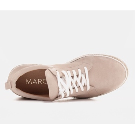 Marco Shoes Wiązane trampki zamszowe beżowy 1