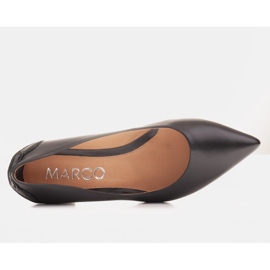 Marco Shoes Czółenka z czarnej skóry z kwiatowym wzorem 3