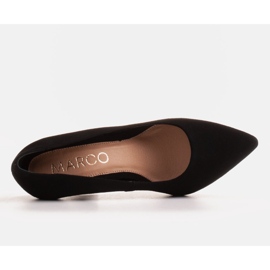 Marco Shoes Zamszowe szpilki czarne z kamieniami 5