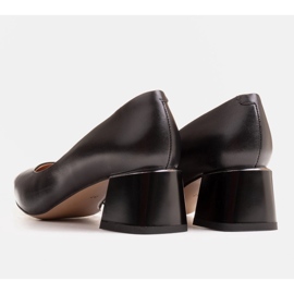 Marco Shoes Eleganckie czółenka damskie ze skóry naturalnej czarne 6