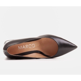 Marco Shoes Eleganckie czółenka damskie ze skóry naturalnej czarne 4