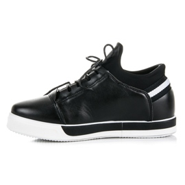 Ideal Shoes Czarne sportowe obuwie wiązane 4