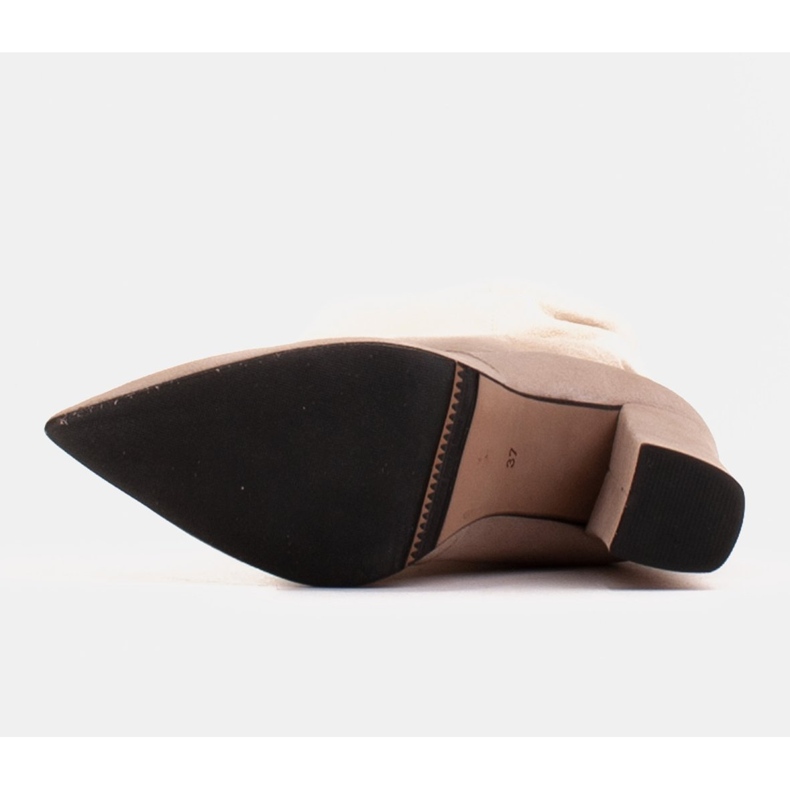 Marco Shoes Wysokie, marszczone kozaki beżowe z naturalnego zamszu beżowy 1