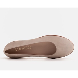 Marco Shoes Lekkie baleriny damskie z naturalnego zamszu na sportowej podeszwie beżowy 4