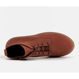 Marco Shoes Niskie botki sznurowane z miękkiej skóry pomarańczowe 6