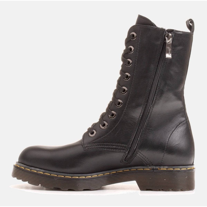 Marco Shoes Wysokie trzewiki, glany wiązane na półprzeźroczystej podeszwie czarne 2