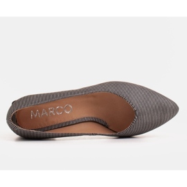 Marco Shoes Czólenka damskie z naturalnej, miękkiej skóry w srebrne paski czarne 4