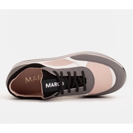 Marco Shoes Lekkie sneakersy na grubej podeszwie z naturalnej skóry szare 6